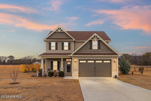 craftsman-style home featuring a porch