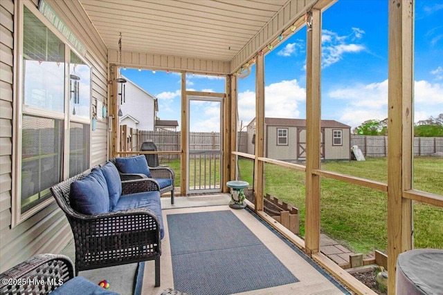 view of sunroom