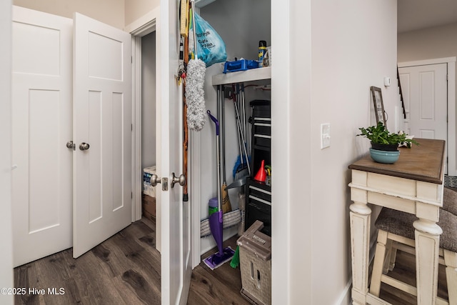 interior space featuring dark hardwood / wood-style flooring