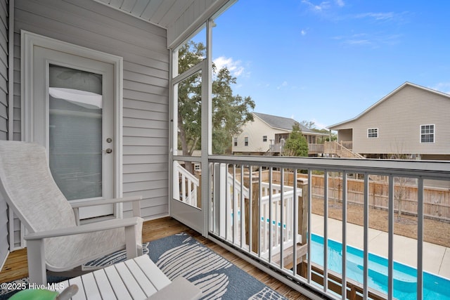 balcony with a residential view