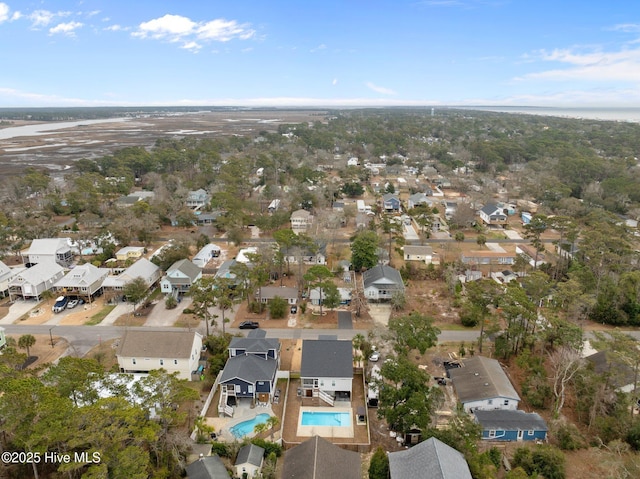 drone / aerial view with a residential view