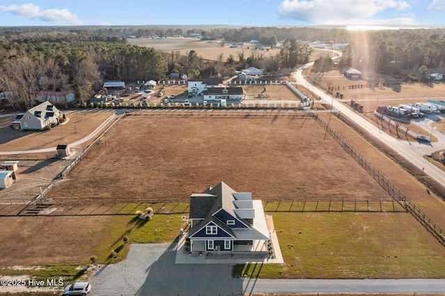 drone / aerial view featuring a rural view