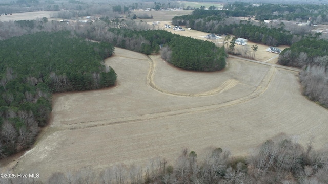 birds eye view of property with a rural view