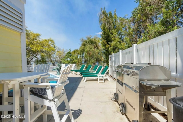 view of patio with grilling area