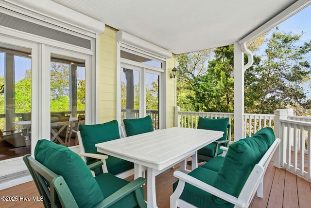 sunroom / solarium with french doors