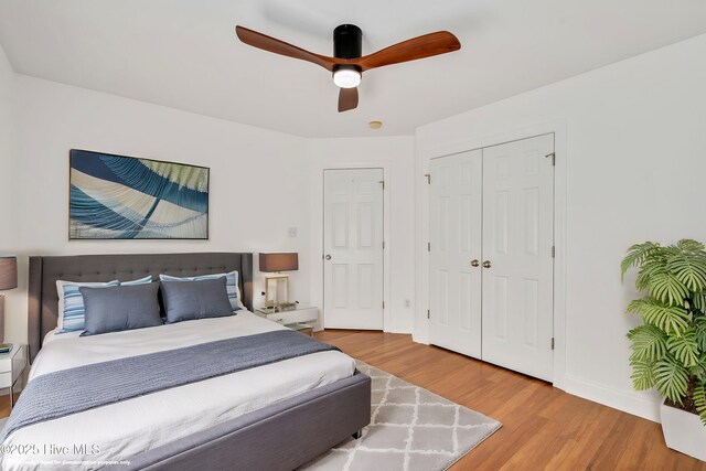 unfurnished bedroom with light hardwood / wood-style flooring