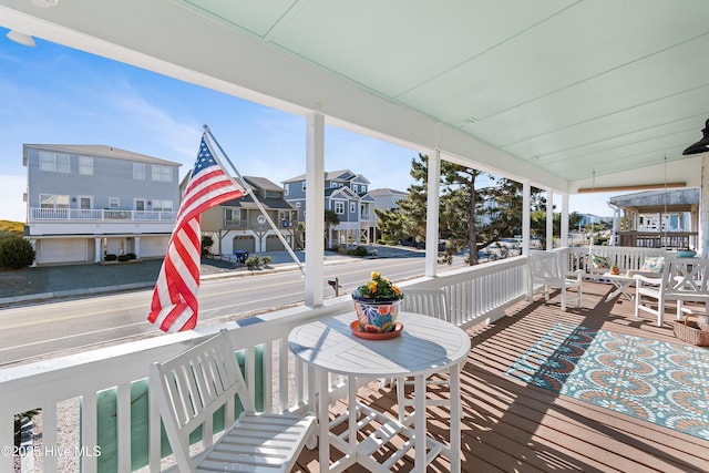 deck featuring a porch