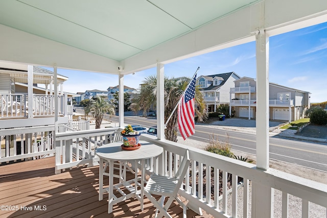 deck with covered porch