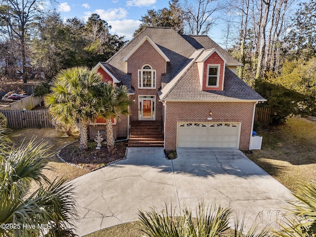 view of front facade with a garage