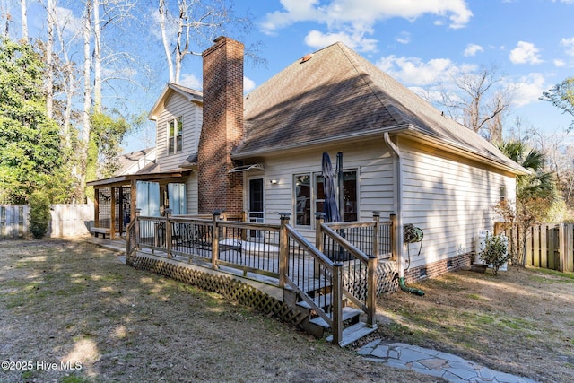 view of front facade featuring a deck