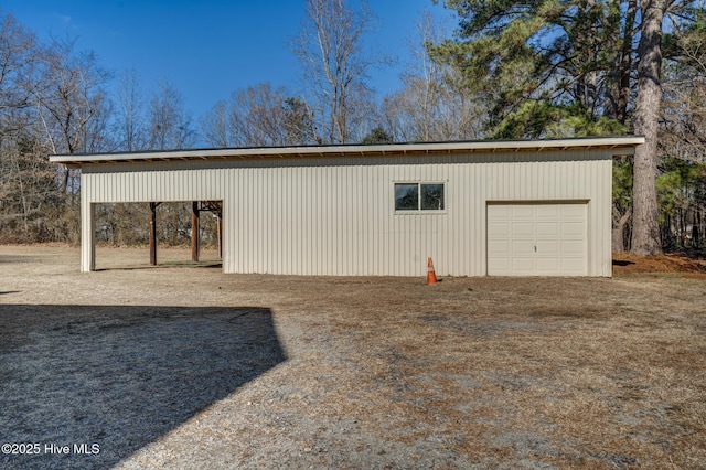 view of garage