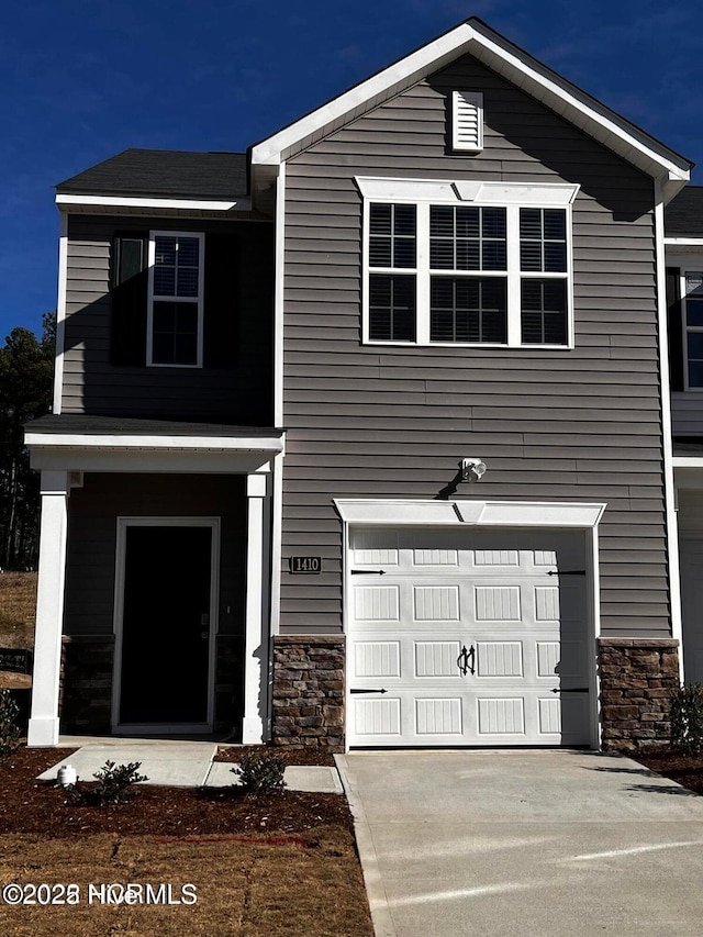 view of front of house featuring a garage