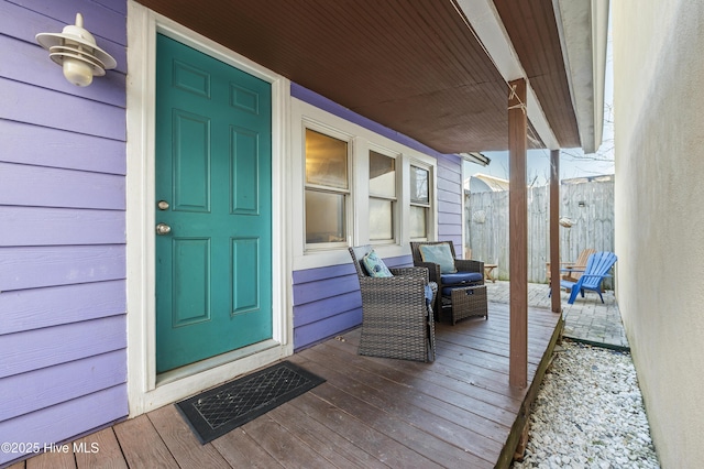 entrance to property with a porch