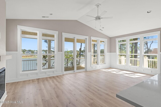 unfurnished sunroom with visible vents