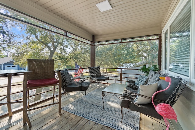 view of sunroom