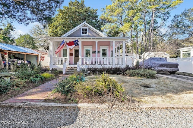 view of front of property with a porch