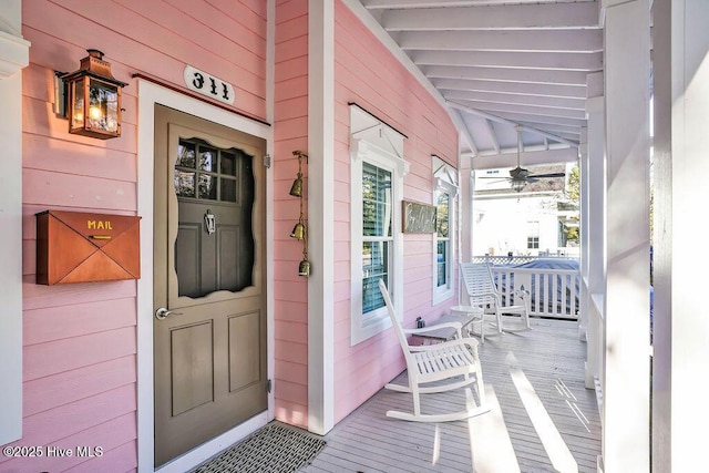 entrance to property with covered porch