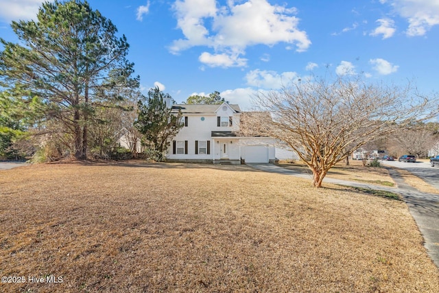 exterior space with a garage