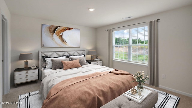 bedroom with carpet floors