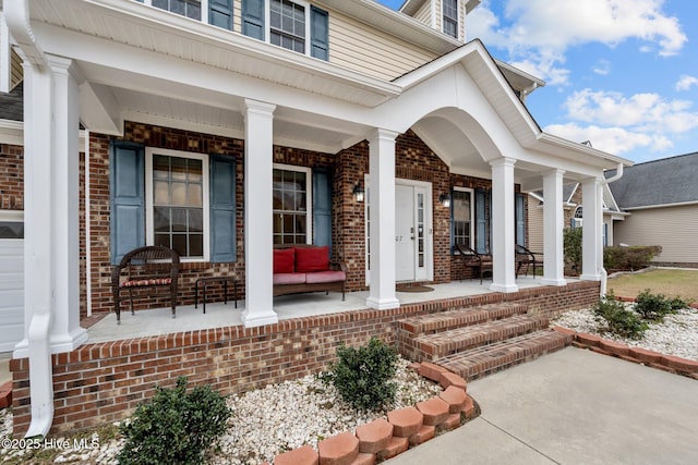 property entrance with a porch