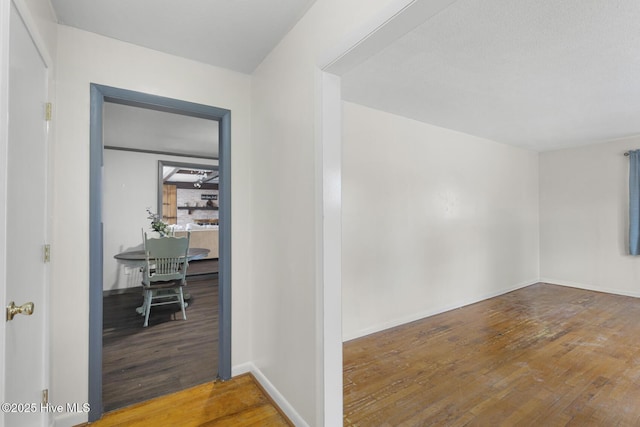 hallway featuring wood-type flooring