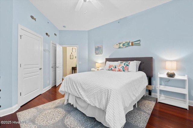 2252 Dolphin Shores Dr SW Unit 14, Supply, NC 28462 - bedroom featuring wood finished floors, baseboards, and a ceiling fan