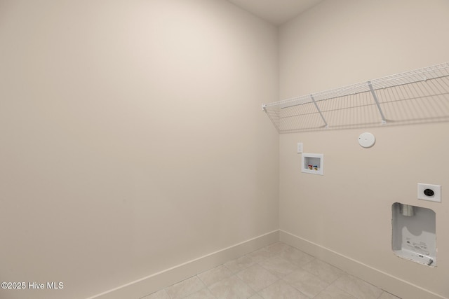 laundry room with electric dryer hookup and hookup for a washing machine