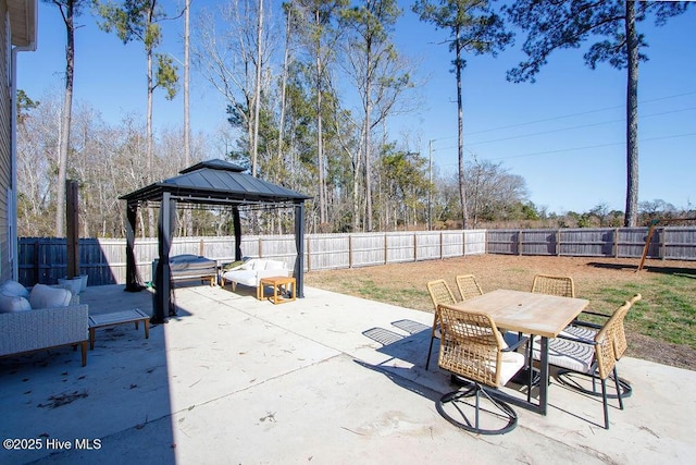 view of patio / terrace with a gazebo