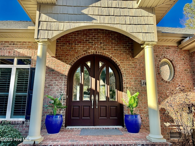 doorway to property with french doors