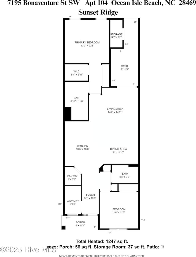 7195 Bonaventure St SW Apt 104, Ocean Isle Beach, NC 28469 - room layout