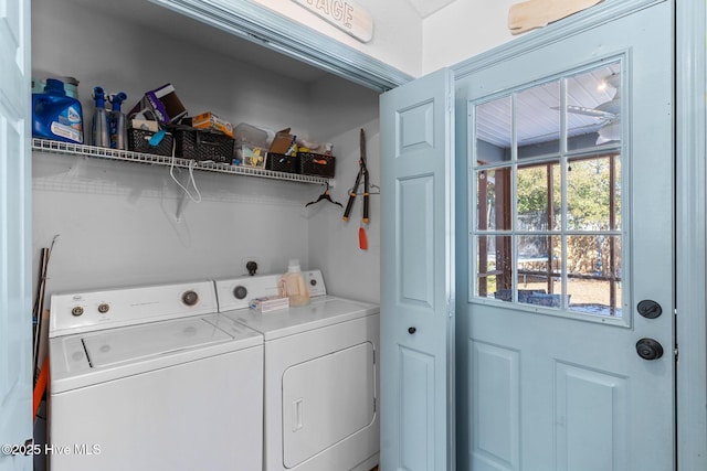 washroom featuring separate washer and dryer