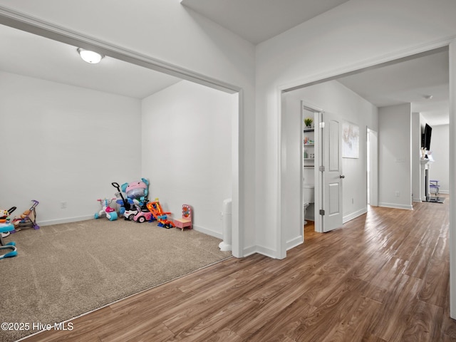 recreation room featuring hardwood / wood-style floors