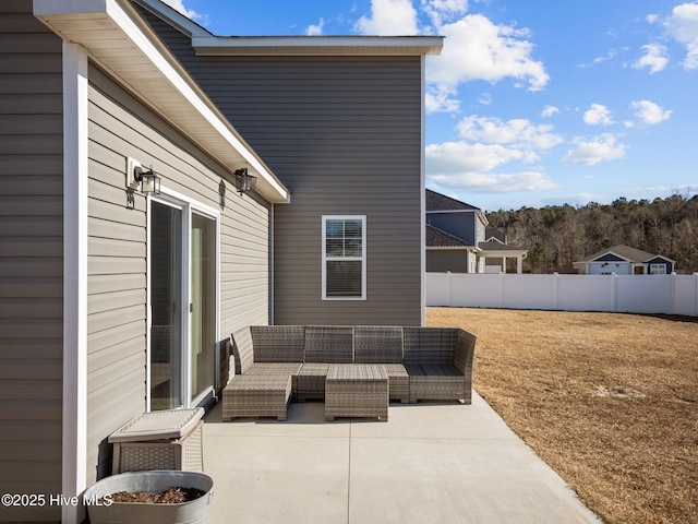 view of patio with an outdoor living space