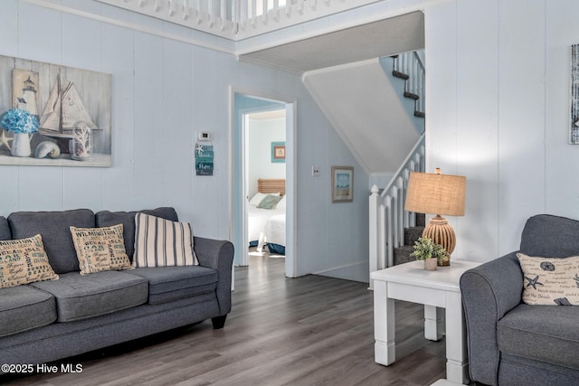 living room featuring hardwood / wood-style floors