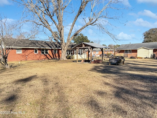 view of yard with a gazebo