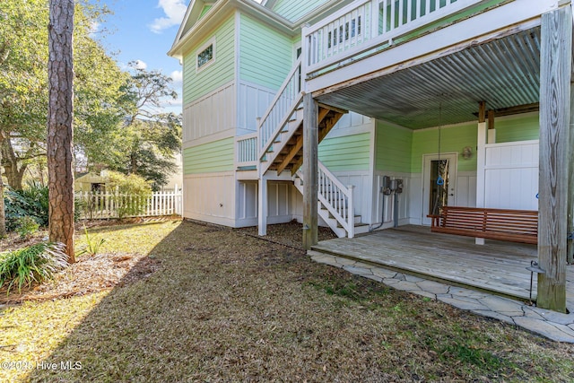 exterior space with a wooden deck