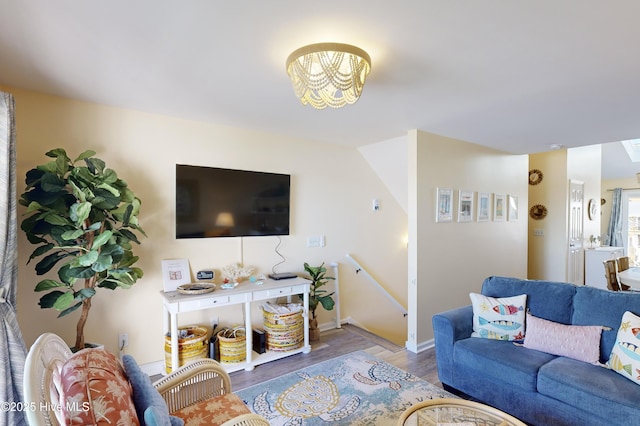 living room featuring hardwood / wood-style flooring