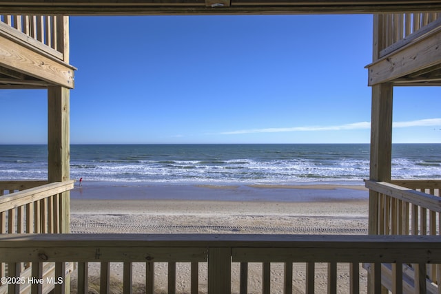 property view of water with a beach view