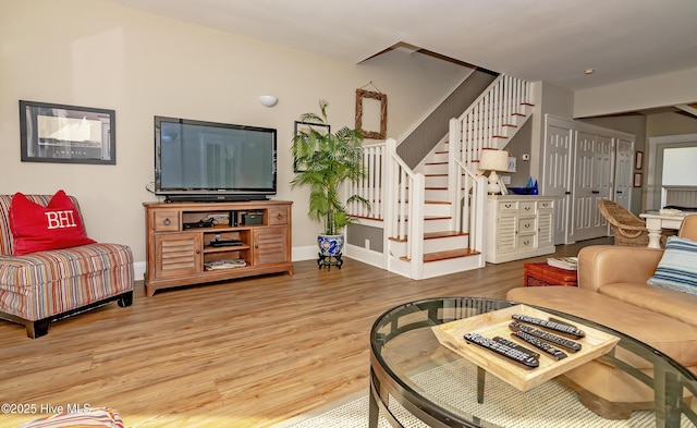 living room featuring hardwood / wood-style flooring