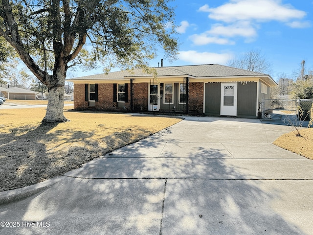 view of single story home