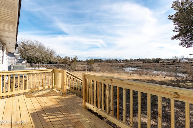 wooden terrace with fence