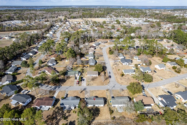 aerial view with a residential view