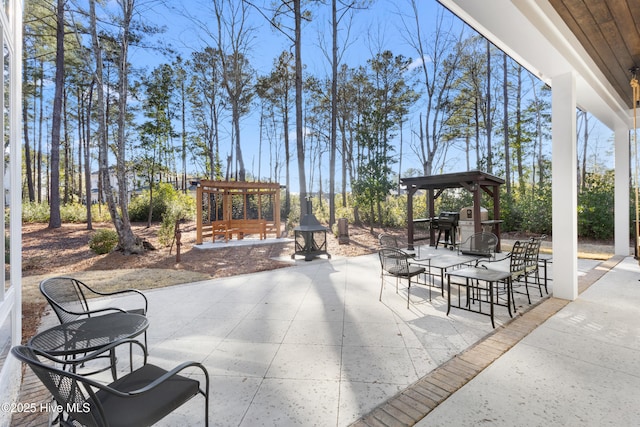 view of patio with a gazebo