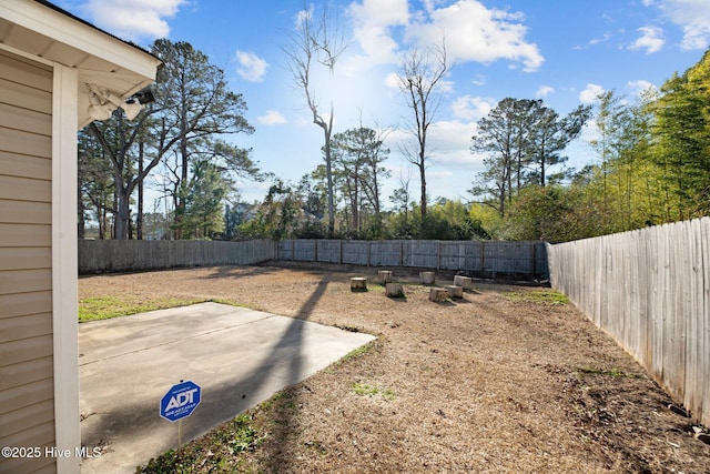 view of yard with a patio area