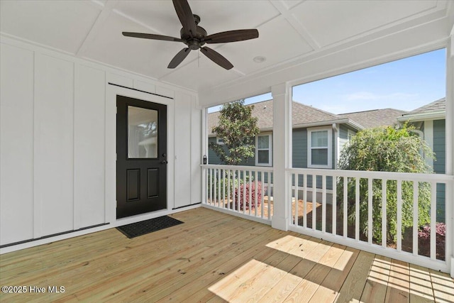 1665 Butterfly Knot Dr SW, Ocean Isle Beach, NC 28469 - deck featuring a ceiling fan