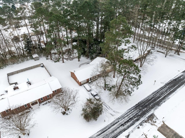 view of snowy aerial view