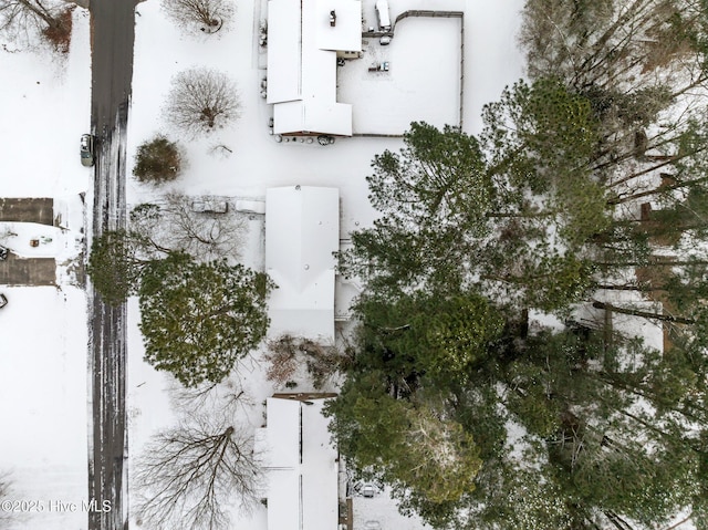 view of snowy aerial view