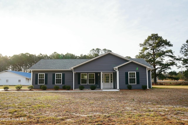 view of single story home