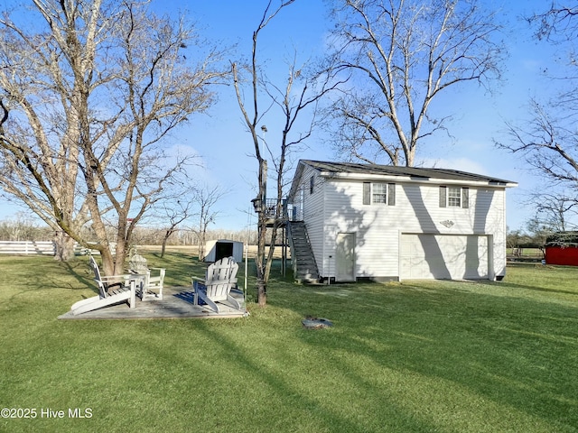 view of yard with a wooden deck