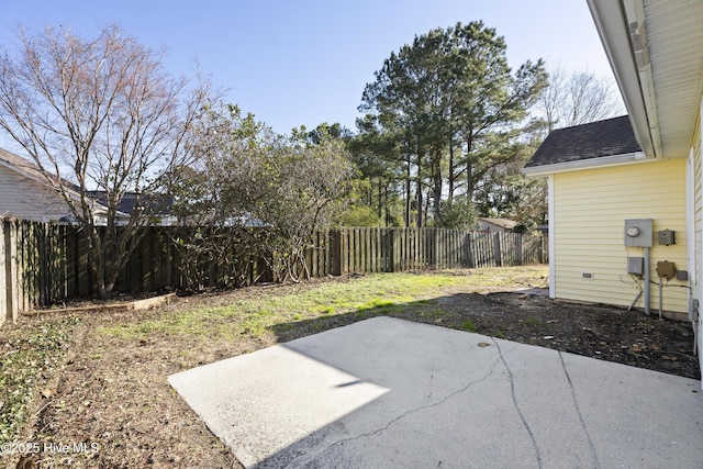 view of yard with a patio area